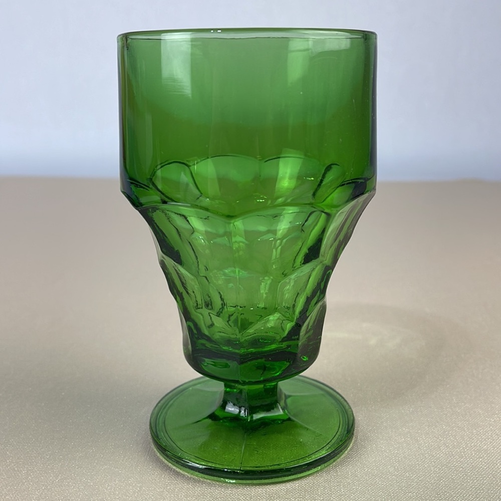 Vintage Green Viking Georgian Pedestal Glasses (set of 2) - Picture 5 of 11